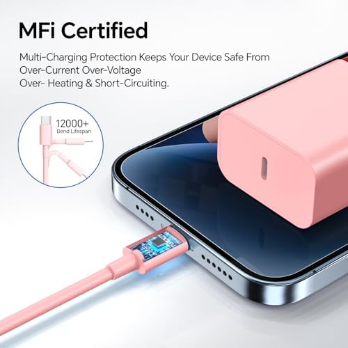 Revitalize Your Charging Routine with the 3-Pack 20 W USB-C Charger Set – Fast Charge Compatible with i Phone 16/15, Featuring 10 FT USB-C to C Cable in Stylish Pink, Green, and Black for Ultimate Convenience and Performance – Perfect for i Pad Pro and i Phone Pro Series