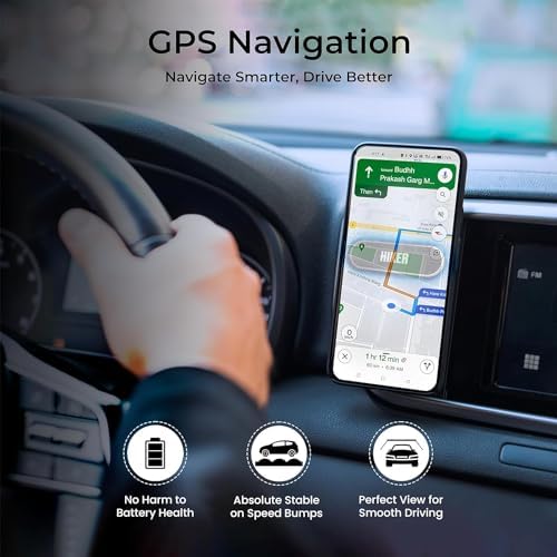 F20 Slim Magnetic Mobile Holder for Car Dashboard, Stick-on Flat Sleek Design, Universal Mobile Holder, Car Mount Cell Phone Holder | for Car, Office & Home (Silver) – Enhanced Compatibility and Speed