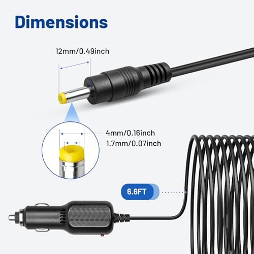Anina DC 12 V Car Charger for Portable DVD Players – Reliable Cigarette Lighter Adapter for Uninterrupted Family Entertainment on Road Trips – Compatible with Sylvania, DBPOWER, UEME, HDJUNTUNKOR, and DRJ – Essential Travel Power Accessory for Endless Movie Enjoyment
