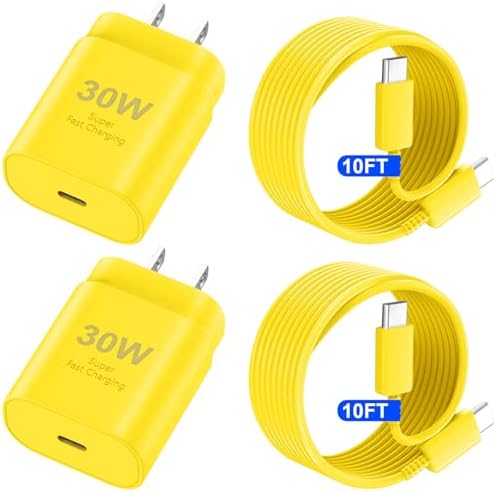 30 W USB-C Fast Charging Block with 10 FT Type C Cable – Ultimate Charging Solution for i Phone 16/15 Series and Beyond – Compact, High-Efficiency Power Adapter for Home and Travel Use – Safe and Reliable Device Charging