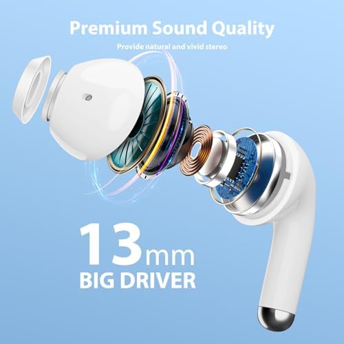 Stylish Pink Wireless Earbuds with Advanced Touch Control – Bluetooth 5.3 Compatibility for Samsung S25/S24 Ultra/S23 FE/S22+/S21 & i Phone 16/15 Pro Max/14 Plus/Pixel 9 XL – Ergonomic Comfort for Extended Listening and Clear Calls