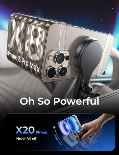 LISEN 15 W Mag Safe Car Mount Charger – Ultra-Fast Magnetic Wireless Phone Holder for i Phone 12-16 & Samsung Devices – Secure Vent Installation, Effortless Navigation & Sleek Design for Modern Drivers – Essential Fast Charging Accessory for On-the-Go Lifestyles