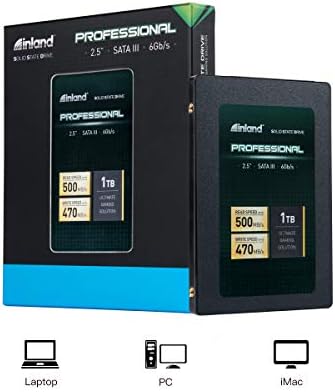 Unlock Lightning-Fast Performance with INLAND Professional 1 TB SSD – Cutting-Edge 3 D NAND SATA III 6 Gb/s 2.5″ Internal Solid State Drive for Ultimate Reliability and Versatile Compatibility