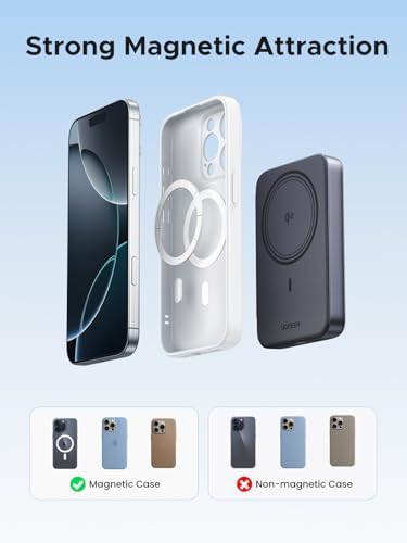 UGREEN Qi2 Certified 15 W Magnetic Power Bank – 10,000 m Ah Fast Charging Wireless Battery Pack for i Phone 16/15/14/13/12 Series – Ultra-Slim Portable Charger with 20 W USB-C Output for Ultimate Compatibility and Convenience