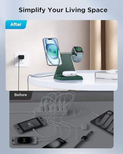 Revolutionize Your Charging Experience with the 3 in 1 Magnetic Wireless Charger – Fast, Compatible, and Space-Saving Solution for Smartphones, Smartwatches, and Earbuds