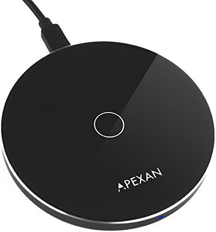 Apexan Ultra-Fast Wireless Charging Pad for Apple i Phone 15, 14, 13, 12, 11/Pro/Pro Max, X, XS, XS Max, i Phone XR, 8/8 Plus & All Qi-Compatible Devices – 10 W High-Speed Aluminium Charger in Space Grey with Enhanced Safety Features for Effortless Power Management and Stylish Convenience