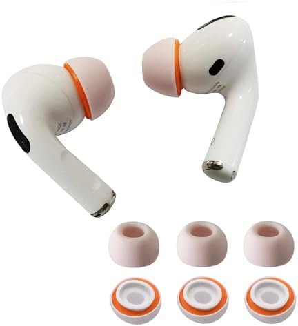 Enhance Your Air Pods Pro Sound with Premium Hybrid Memory Foam & Silicone Ear Tips – Ultimate Comfort, Superior Noise Isolation, and Secure Anti-Slip Fit in Medium Size (Grey) – Perfectly Compatible with Charging Case for Effortless Listening