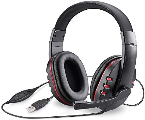 Picozon Ultimate USB Gaming Headset – Featherweight Over-Ear Design with Superior Noise-Cancelling Mic for PS4 & PS5 – Immerse Yourself in High-Fidelity Sound and Unmatched Comfort for Extended Play Sessions Across Multiple Devices