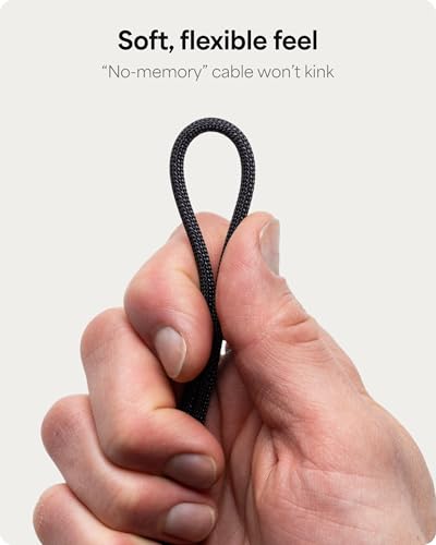 Mophie Charge Stream 3 ft USB-A to USB-C Cable – Advanced Braided Durability, Flexible Silicone for Tangle-Free Use, Rapid 15 W Charging, Travel Strap for Ultimate Portability – Versatile Compatibility for All USB-C Devices