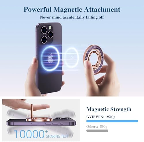 Discover the GVIEWIN Magnetic Phone Ring Holder: A Cutting-Edge 360° Rotatable Kickstand for Mag Safe Devices – Perfectly Tailored for i Phone 16 Pro Max/Plus, 15, 14, and 13 (Elegant White Finish) – Unmatched Stability and Hands-Free Viewing Experience Upgrade your smartphone usage with this premium accessory that not only enhances grip but also transforms your device into a versatile stand for effortless video calls and streaming. Featuring a robust magnetic attachment for secure hold, this stylish phone ring holder is engineered for seamless integration with Mag Safe technology. Experience the freedom of adjustable angles, allowing for convenient portrait or landscape modes, perfect for navigation or entertainment on-the-go. Its sleek white design not only ensures durability but adds a sophisticated touch to your device. Elevate your everyday smartphone experience with the GVIEWIN Magnetic Phone Ring Holder – where functionality meets elegance.