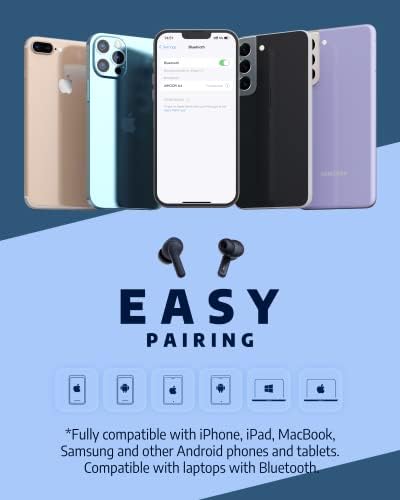 AIHOOR Bluetooth 5.3 Wireless Earbuds – Ultimate 30-Hour Battery Life with Extra Bass, Touch Control, and Built-in Mic for Sports and Music Lovers – High Gloss White Design for Stylish Audio Freedom