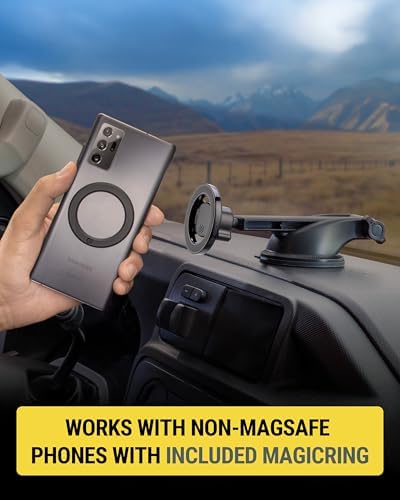 Scosche SMS1 ODVR-1 Magic Mount: 5-in-1 Mag Safe Magnetic Phone Holder for Hands-Free Driving – Versatile Car Vent, Dashboard & Floating Screen Mounts Compatible with i Phone 12-16, Secure Grip & 360-Degree Rotation for Optimal Viewing