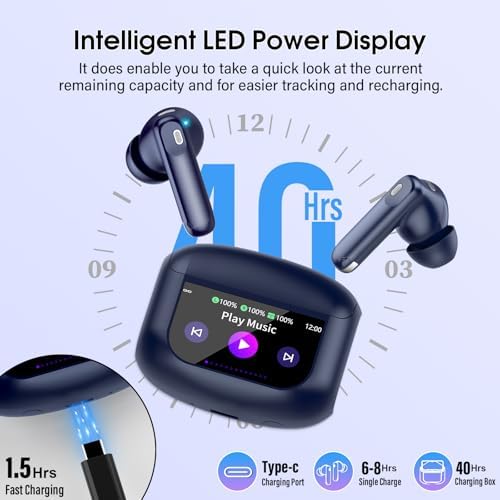 Ivory White Premium Wireless Earbuds – Cutting-Edge Bluetooth 5.4 Headphones with Touch Control, 48-Hour Battery Life, and 5 Customizable EQ Modes for Superior Sound Quality – IPX7 Waterproof with Active Noise Cancelling and Transparency Mode for Ultimate Comfort and Versatility