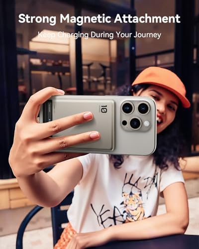Revolutionize Your Charging Routine with the Kuulaa Mag Safe 10000 m Ah Ultra-Slim Portable Battery Pack – Titanium Finish Wireless Power Bank for i Phone 12/13/14/15/16 with PD 20 W Fast Charging and Magnetic Alignment for Seamless Connectivity