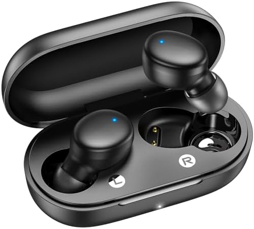 Kurdene Bluetooth 5.3 Wireless Earbuds – Featherweight Sports Earphones Delivering Rich Deep Bass and Crystal-Clear Call Clarity – Chic Light Blue In-Ear Headphones for Ultimate Comfort During Workouts and Daily Activities