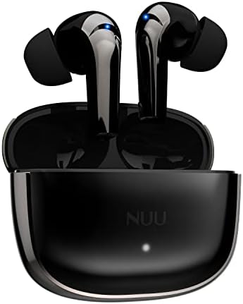 Elevate Your Sound Experience with NUU Buds B Hybrid ANC Earbuds – Cutting-Edge Bluetooth 5.2 for Seamless Connectivity, Triple Microphone Noise Cancellation for Crystal-Clear Calls, IPX4 Sweat-Resistant for Active Lifestyles, and 9-Hour Playtime in Elegant Chrome Black, Perfect for Comfort and Style