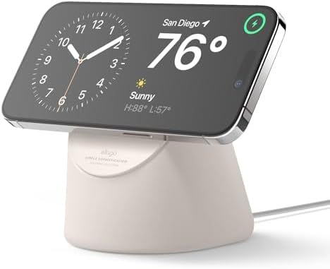 elago MS1 Charging Stand Compatible with MagSafe Charger – Premium Silicone Stand Compatible with iPhone 16/15/14/13/12 Series, Designed for iOS StandBy mode [Jean Indigo][Charging Cable Not Included] – Enhanced Compatibility and Speed