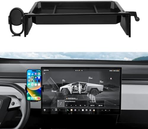 Upgrade Your Tesla Cybertruck with the Autorder 18.5-Inch Phone Holder: Hands-Free Mount for 2024-2026 Models – 360-Degree Rotating Dash Organizer for Ultimate Visibility and Safety