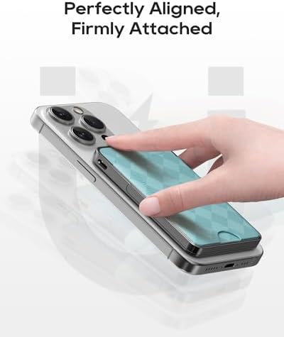 Ultra-Slim Kuulaa Mag Safe Wireless Power Bank 5000 m Ah – 20 W Fast Charging Portable Charger with Magnetic Wallet & Stand for i Phone 15/14/13/12 Pro Max – High-Performance USB-C Battery Pack for On-the-Go Convenience