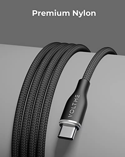 VOLTME Premium Nylon USB C Cable 2-Pack – 6 ft Fast Charging & Data Transfer Cable for Galaxy S10+/S10, Note 10/9, LG V30/V35, Moto Z2/Z3 – Universal Compatibility & Enhanced Durability for Efficient Charging Solutions