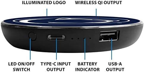 LSU Illuminated Logo Wireless Charger & Portable Power Bank – Dual Charging Pad for Wired and Wireless Devices, Fast Charging Technology, Ideal NCAA Gifts for Graduates and Fans, Ultimate Charging Solution with Enhanced Compatibility