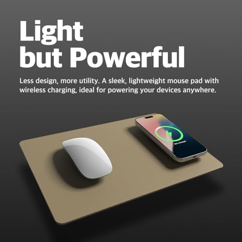 POUT H3 Midnight Blue Portable Qi Wireless Charging Mouse Pad – Effortless Device Charging Meets Sleek Workspace Efficiency for Laptops, i Phones, Air Pods & Samsung Galaxy – Lightweight, Non-Slip Design Enhances Productivity & Style
