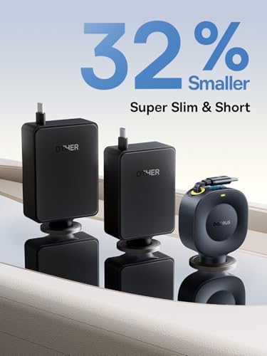 Baseus Ultra-Mini 60 W Fast Charging Retractable Car Charger with USB C Cable – Compact, Tangle-Free Design for i Phone 16, Samsung Galaxy S25 Ultra, and More – Ultimate Travel Companion for Rapid Device Power-Up and Enhanced Safety Features