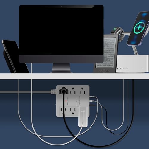 LIDER Ultra-Thin Flat-Face Outlet Extender with 3 Receptacles – Space-Saving Power Strip with 3 ft Cord, ETL-Listed for Safety, Sleek White Design for Modern Interiors – Perfect Solution for Enhanced Device Charging and Versatile Placement
