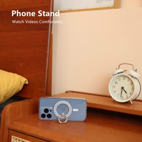 Revolutionary MINDSKY Mag-Safe Phone Grip & Stand for i Phone 12/13/14/15 Series – 360° Dual-Arm Adjustable Kickstand with Superior Magnetic Support – Lightweight, Durable Design for Enhanced Drop Protection – Effortless Hands-Free Use & Easy Wireless Charging Compatibility