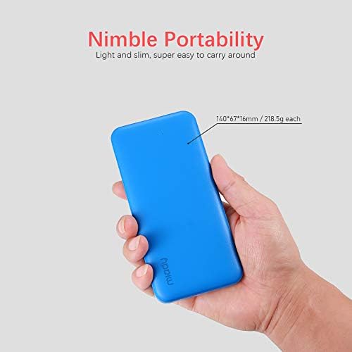 Miady 2-Pack 10000 m Ah Slim Dual USB Portable Power Bank with Type-C Fast Charging – Ultimate Backup Solution for i Phone 16/15/14/13, Galaxy S24/22, i Pad, and Android Devices (Vibrant Red & Blue) – Stay Connected Anywhere!
