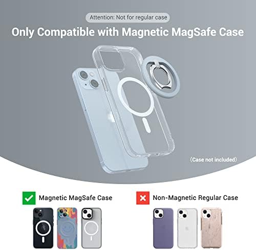 PROfezzion Ultra-Slim Magnetic Ring Holder for Mag Safe – Lightweight Zinc Alloy Phone Grip for i Phone 16/15/14/13/12 Pro Max Plus with Mag Safe Case – Effortless Attach and Detach, 360° Rotation & 130° Angle Flexibility – Ideal for On-the-Go Use and Mag Safe Car Mount Compatibility – No Residue, Strong 3.2 lb Grip