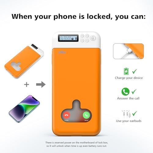 Cell Phone Lock Box with Timer,Portable Timed Phone Lock Box for iPhone and Android Phones, Self-Control Timer Phone Locker to Help Kids,Students Focus Back – Enhanced Compatibility and Speed