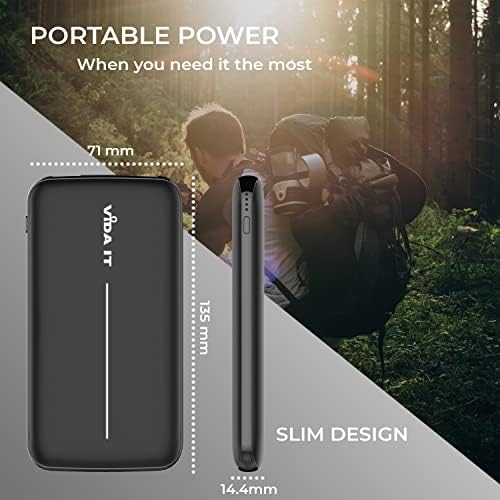 Ultra-Slim 10,000 m Ah Portable Power Bank for Heated Clothing – Fast Charging Battery Pack for Heated Vests, Hoodies, and Throws – Compatible with i Phone, Samsung, USB-C Devices – Essential Travel Charger for Warmth and Connectivity