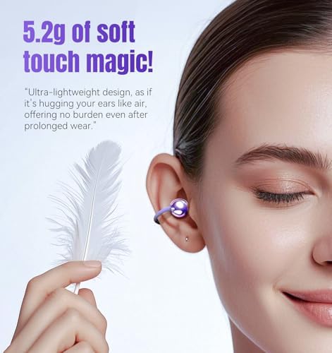 Elevate Your Audio Game with King Lucky Wireless Bluetooth 5.4 Earbuds – Stylish Clip-On Design with Advanced Noise Cancelling, 50-Hour Battery Life, and Waterproof Durability – Perfect for Active Lifestyles, Small Ears, and Glasses Wearers in Trendy Pink. Enjoy Unmatched Comfort, Seamless Connectivity, and Immersive Sound Quality Ideal for Fitness, Daily Commutes, and Casual Listening.
