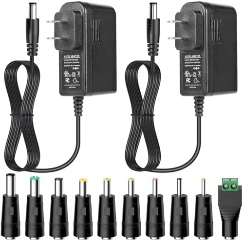 12 V 2 A Ultra-Reliable Power Supply Adapter Set (5-Pack) – Premium UL-Listed Charger for LED Lighting & CCTV Systems, Efficient 120 V AC to 12 V DC Transformer with 5.5 x 2.1 mm US Plug, Enhanced Safety & Versatile Applications