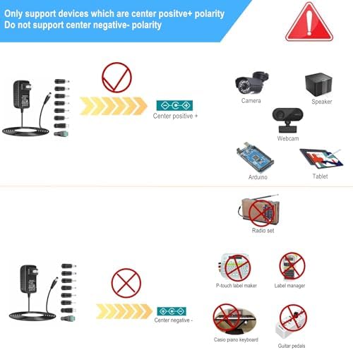 Guan Ting Universal 12 V 2 A Power Supply Adapter – High-Efficiency AC to DC Charger with 8 Interchangeable Tips for Maximum Flexibility – Compact 24 W Converter for Rapid Charging and Enhanced Device Compatibility