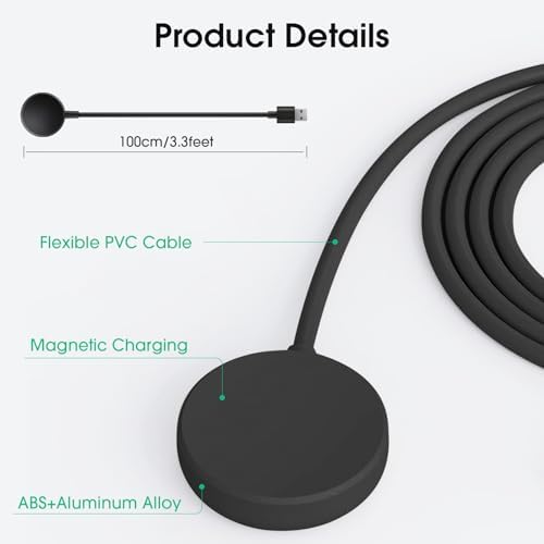 Ultra-Fast Magnetic USB Charger for Gabb Watch 3 e/3 – Sleek White Portable Charging Cable with Enhanced Power Efficiency – Ideal for Active Smartwatch Users Seeking Quick and Reliable Charging Solutions