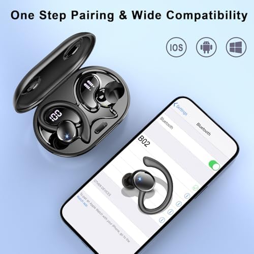 Unleash Your Athletic Potential with IP7 Waterproof Wireless Earbuds – Bluetooth 5.4 Headphones Offering 50 Hours of Immersive Deep Bass, Enhanced 4 ENC Noise Cancellation for Clear Calls, Ergonomic Earhook Design for Ultimate Comfort, and Dual LED Display for Seamless Connectivity and Performance