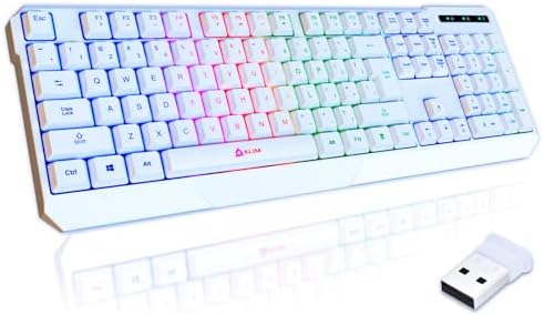 KLIM Chroma RGB Wireless Gaming Keyboard – Ultimate Performance with Long-Lasting Rechargeable Battery, Quick Typing & Water-Resistant Design for PC, PS5, PS4 & Mac – Elevate Your Gameplay with Stunning Backlighting & Enhanced Compatibility