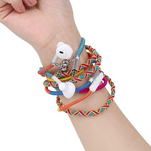 URIZONS Kids Wired Earbuds with 3.5 mm Jack – Noise Isolating In-Ear Headphones for Immersive Sound, Heavy Bass, and Built-in Microphone – Tangle-Free Cord & Stylish Fabric Braided Wristband – Ideal for i Phone, i Pad, Mac – Safe Listening Experience for Young Users