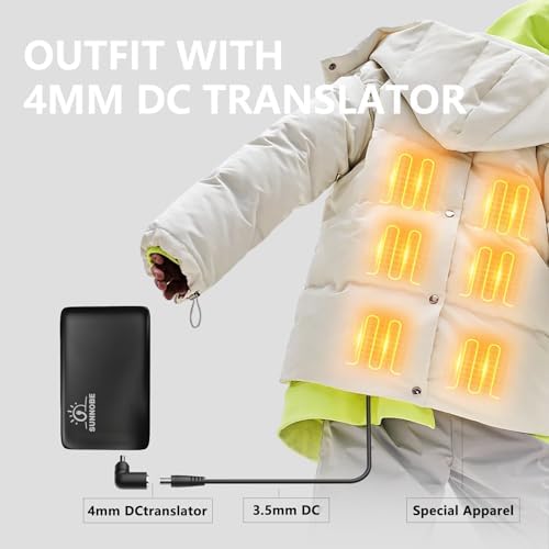 12000 m Ah Heated Vest Battery Pack – Versatile Power Bank for Heated Apparel with DC/USB/Type-C Outputs and LED Indicator – Ultimate Compatibility for Jackets, Pants, and Blankets – Stay Warm and Charged Anywhere