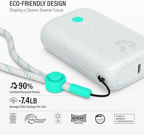 Ultimate Champ 10,000 m Ah Portable Charger – Dual USB-C Power Bank with 20 W Fast Charging for i Phone, Laptops, Tablets & More – Travel Essential with Included Cable for Enhanced Device Compatibility and Performance