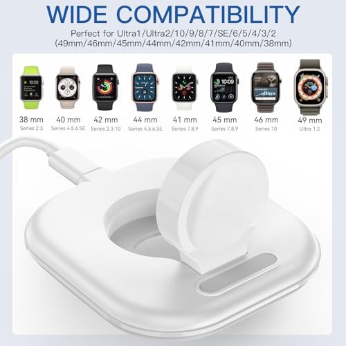Elevate Your Apple Watch Charging Experience with Our Advanced Magnetic Dock – Ultra-Fast Charging Station for Series 2-10 and Ultra 1 2, Nightstand Mode Functionality, Compact Design for Travel, Superior Stability for Everyday Use, Effortless Power Delivery and Modern Aesthetic