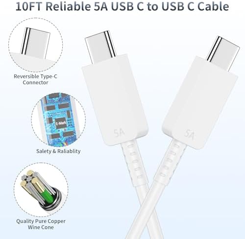 Ultimate 45 W USB-C Fast Charging Station Duo for i Phone 16 – Includes Two 10 FT Ultra-Durable USB-C Cables for Maximum Charging Flexibility – Perfect for i Phone 16/16 Plus/16 Pro/16 Pro Max & i Pad – Engineered with Advanced Overheat Protection and Compact Design for Effortless Travel Efficiency