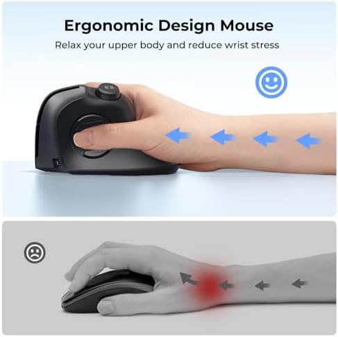 seenda Purple Ergonomic Vertical Wireless Mouse – Rechargeable Dual Bluetooth & USB Connectivity, Multi-Device Compatible with Quiet Clicks & Volume Control Knob for Windows, Mac, PC & Laptop – Comfort & Style Combined