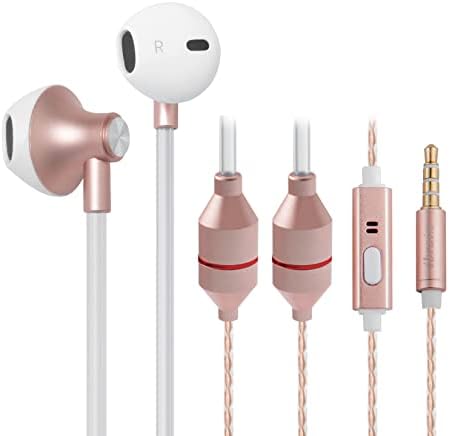 Discover Unmatched Audio Safety with ibrain EMF-Free Air Tube Headphones – Stylish Rose Gold Wired Earbuds Featuring Noise Isolation and Built-in Microphone for High-Quality Sound and Enhanced Device Compatibility