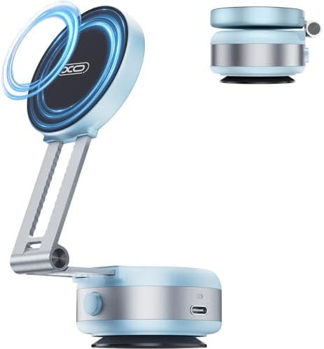 Revolutionary Magnetic Car Phone Holder – Adjustable Vacuum Suction Mount for i Phone 12-16 – Enhanced Stability on Smooth Surfaces – Foldable Design for Optimal Viewing – Hands-Free Navigation & Communication Solution – Durable Lightweight Construction for Everyday Use – Effortless Attachment with Electric Magnetic Technology – Perfect for Mirror, Glass, and Screen Surfaces – Elevate Your Driving Safety with This Essential Accessory