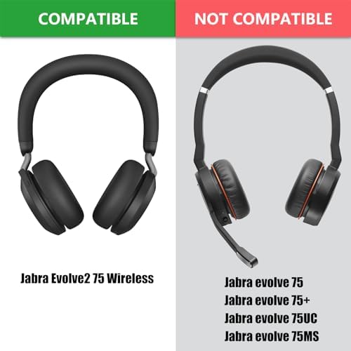 Upgrade Your Audio Experience with Geekria Premium Memory Foam Replacement Ear Pads for Jabra Evolve2 75 – Effortless Installation, Unmatched Comfort, and Enhanced Sound Isolation for Wireless Headphones