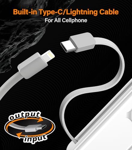 Magnetic 10000 m Ah Portable Charger Power Bank with LED Display – Fast Charging, Built-in Cables, Stylish Purple Design – Compatible with i Phone 16/15 Pro Max, Samsung Galaxy S24/S23, and Apple Watch – Ultimate Convenience for On-the-Go Users