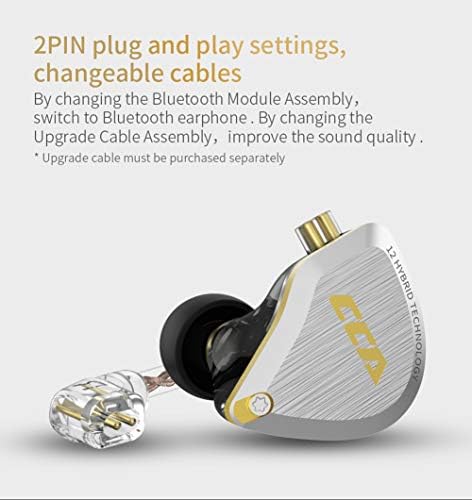 Experience Unmatched Audio Clarity with CCA C12 Hybrid In-Ear Monitors – 5 Balanced Armature + 1 Dynamic Driver, Noise-Isolating Wired Earbuds, Detachable Tangle-Free Cable, Dream Blue Finish for Musicians & Audiophiles – Elevate Your Listening Experience with Enhanced Compatibility and Superior Sound Quality